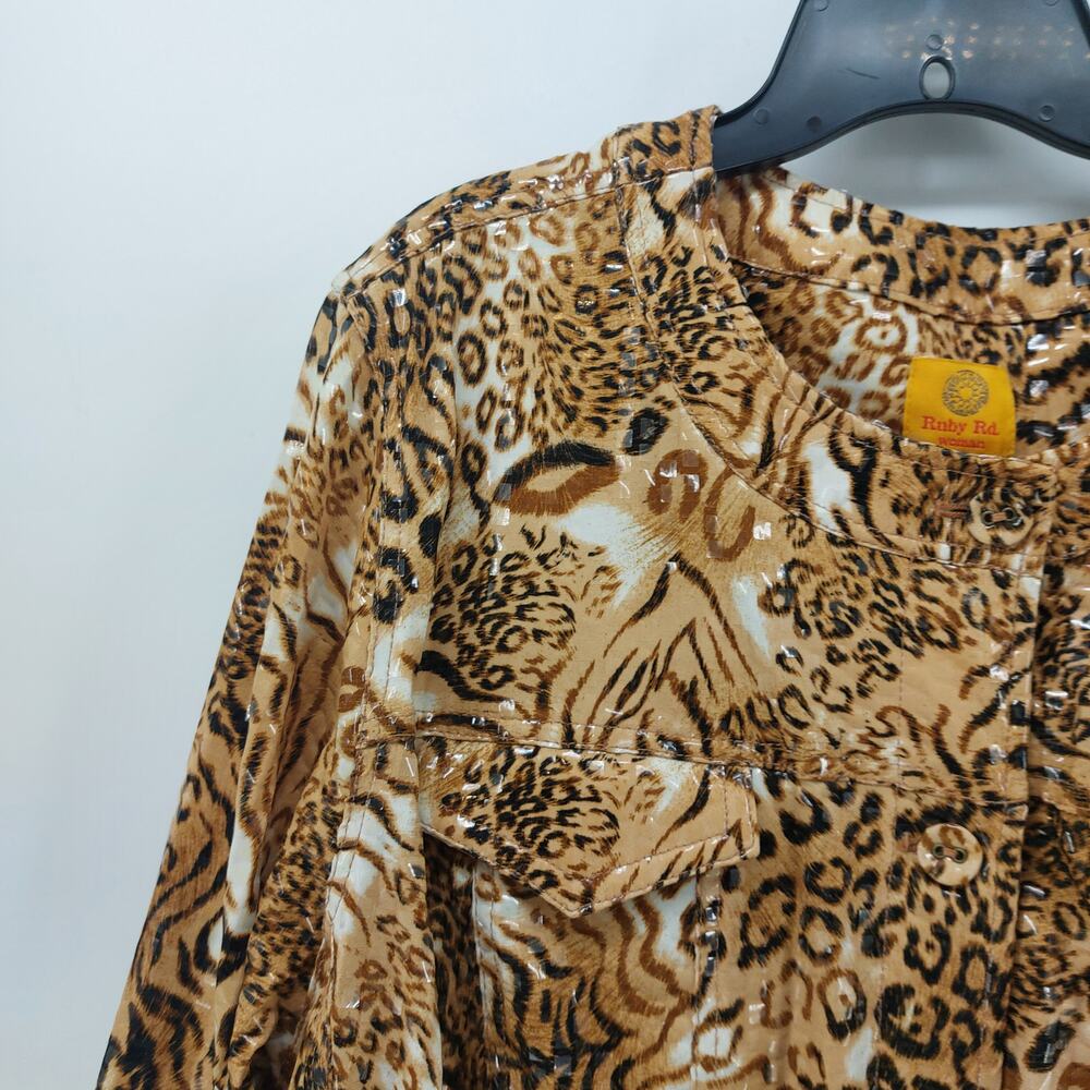 Ruby Rd Animal Print Blazer Jacket Women's Plus Size 24 - Picture 9 of 15